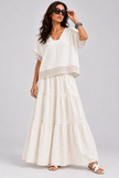 Yael Tiered Cotton Maxi Skirt