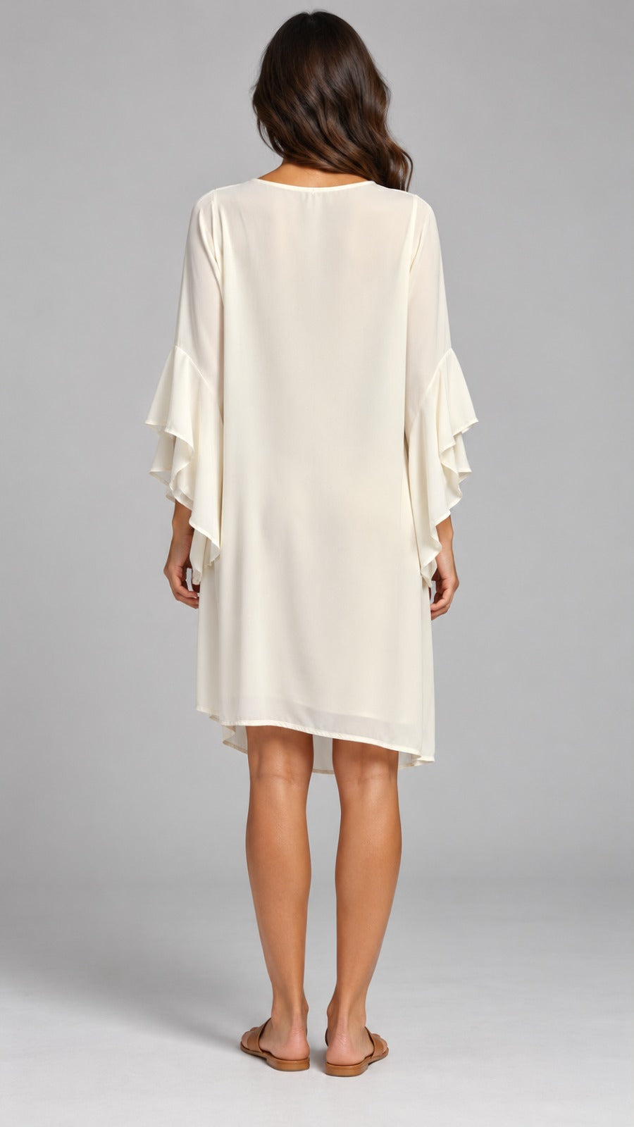 Léa Ruffle Sleeve Shift Dress