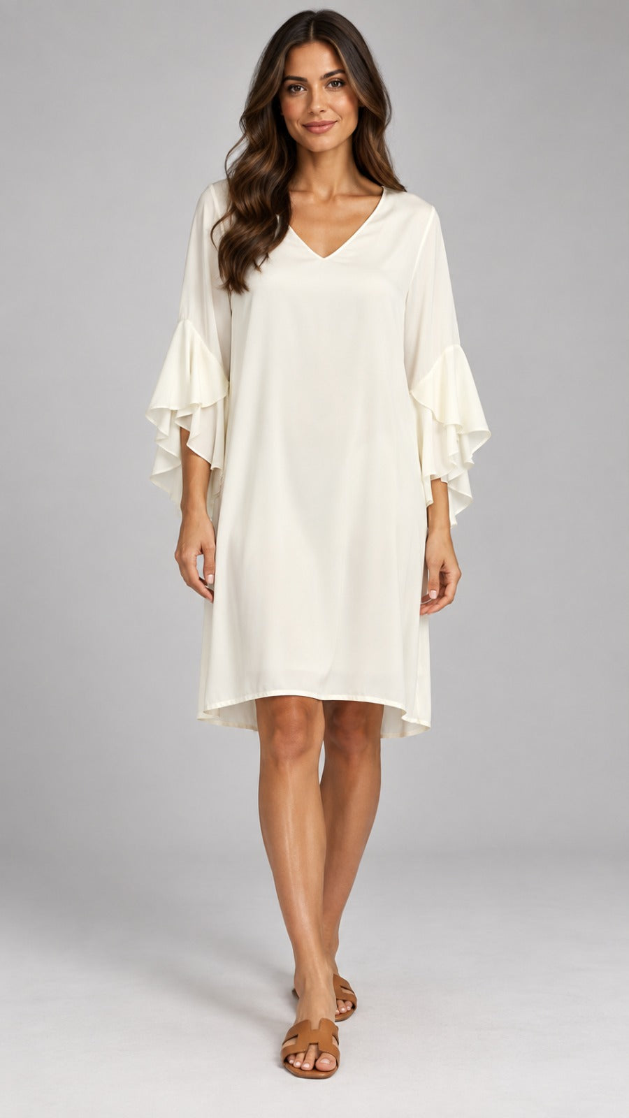 Léa Ruffle Sleeve Shift Dress