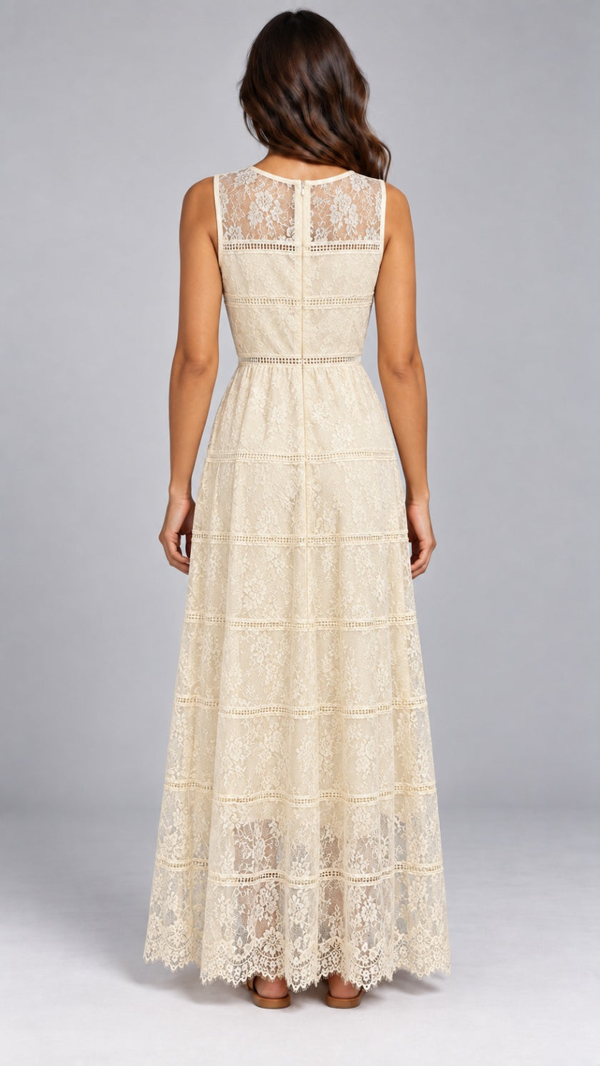 Shira Lace Tiered Maxi Dress