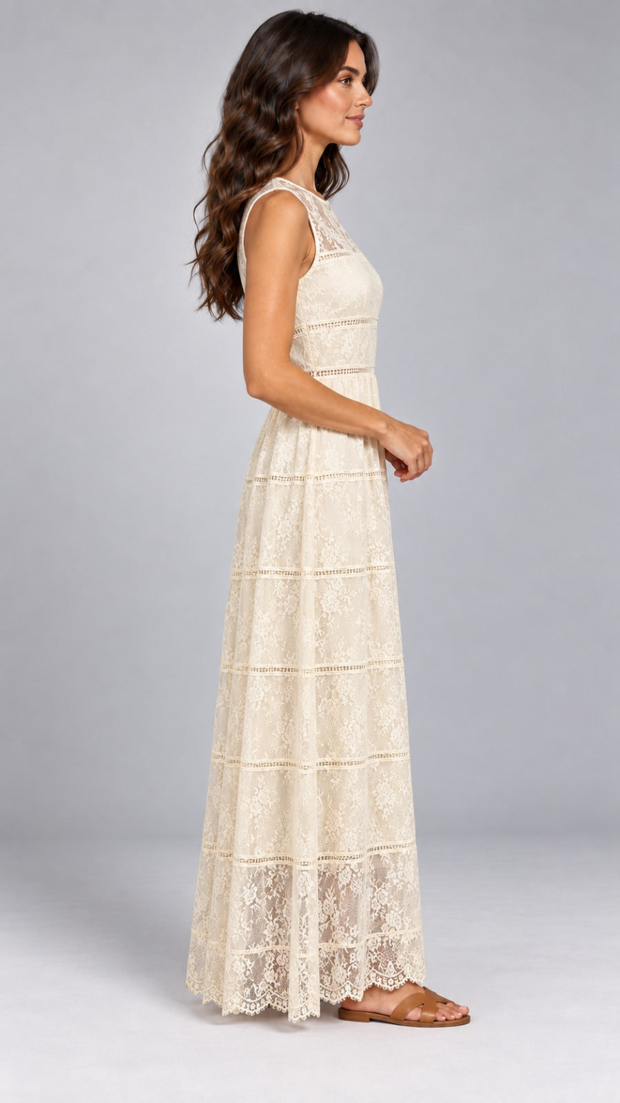 Shira Lace Tiered Maxi Dress
