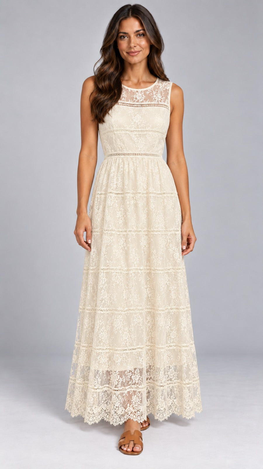 Shira Lace Tiered Maxi Dress
