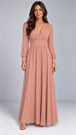 Iris Pleated Waist Chiffon Maxi Dress