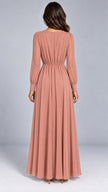 Iris Pleated Waist Chiffon Maxi Dress