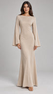 Nina Bell Sleeve Fitted Maxi Dress