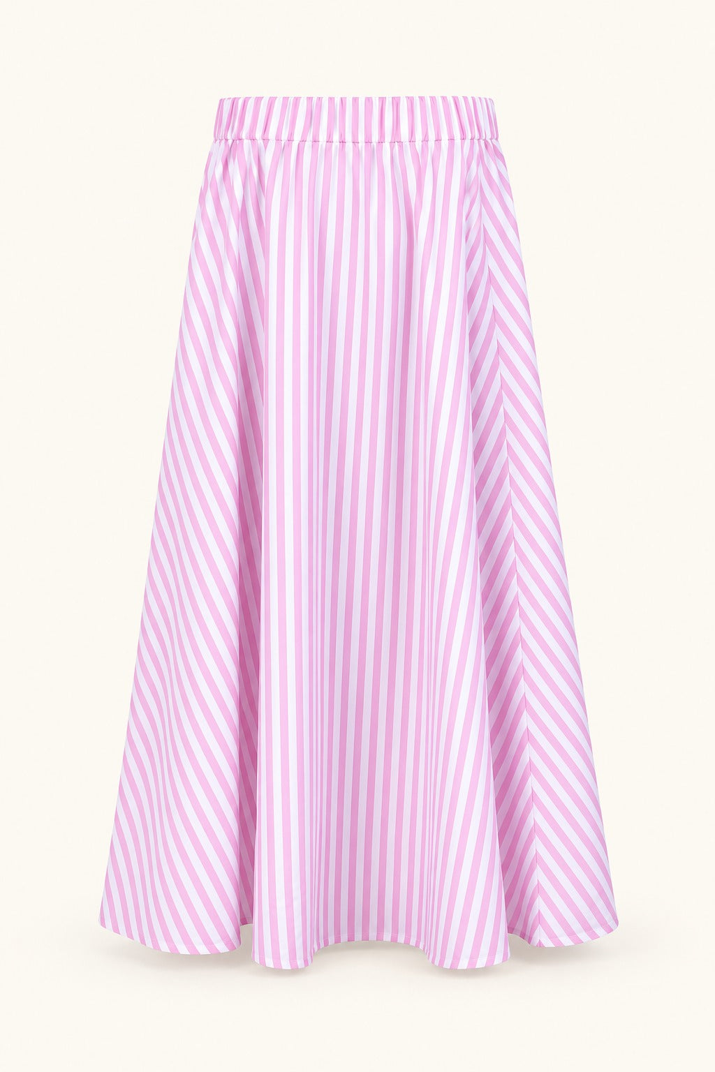 Rose Striped A-Line Midi Skirt