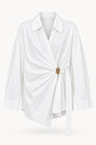Elsa Wrap Front Cotton Shirt