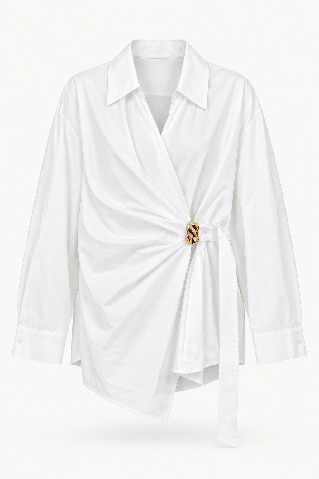 Elsa Wrap Front Cotton Shirt