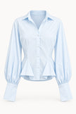 Louise Peplum Bishop Sleeve Blouse
