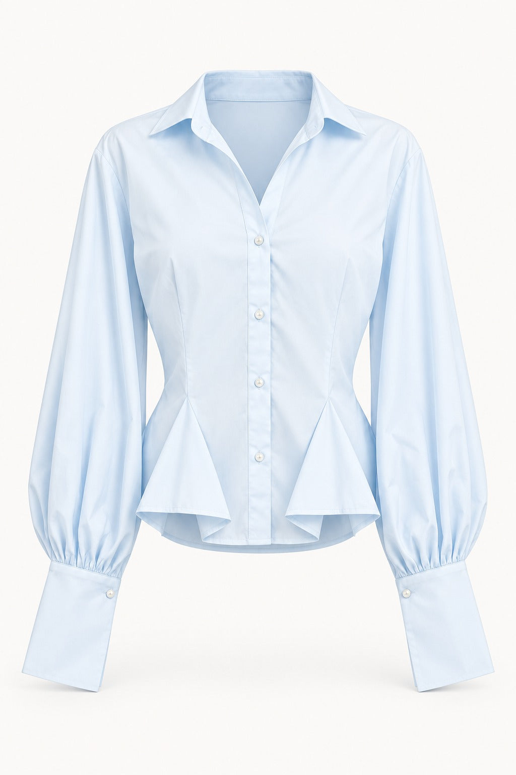 Louise Peplum Bishop Sleeve Blouse