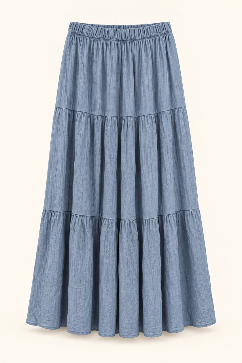 Yael Tiered Cotton Maxi Skirt