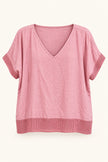 Dana Mesh Trim V-Neck Top