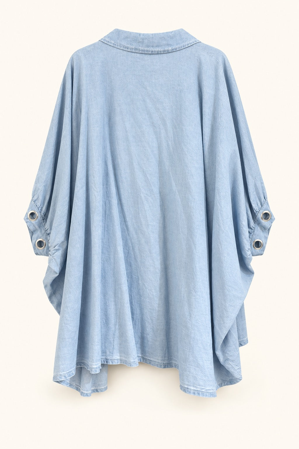 Mika Oversized Denim Grommet Shirt