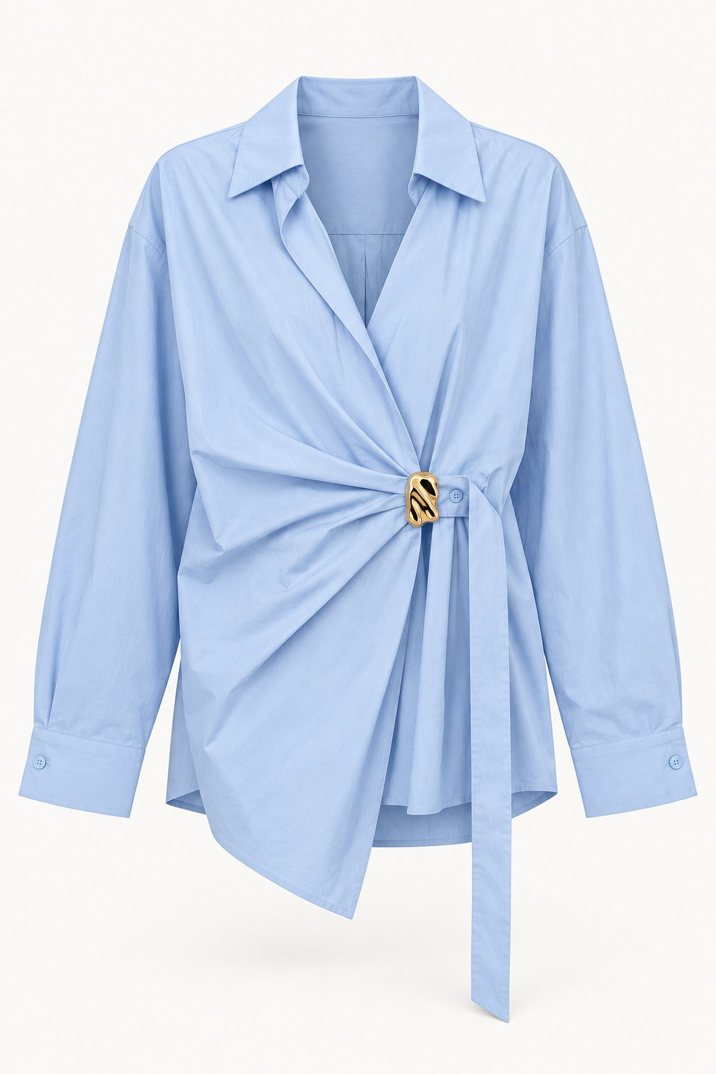 Elsa Wrap Front Cotton Shirt