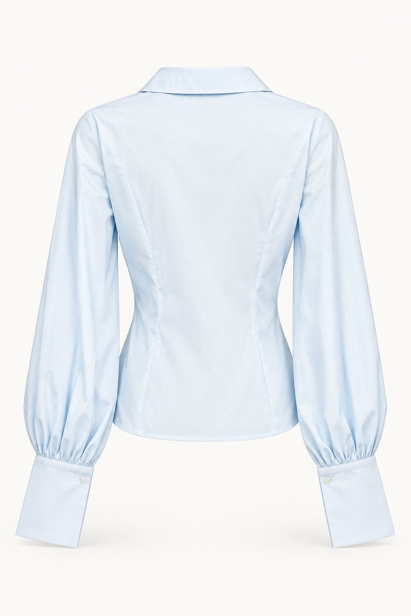Louise Peplum Bishop Sleeve Blouse