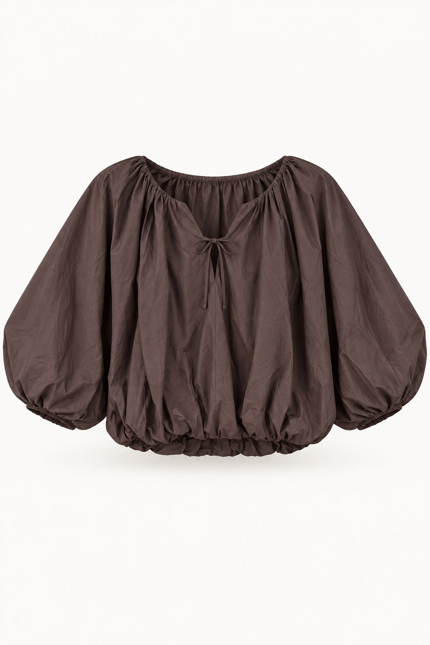 Noa Balloon Sleeve Cotton Blouse