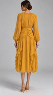 Adele Ruched Chiffon Midi Dress