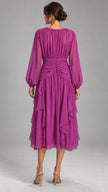 Adele Ruched Chiffon Midi Dress