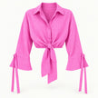 Lior Tie-Front Cropped Blouse