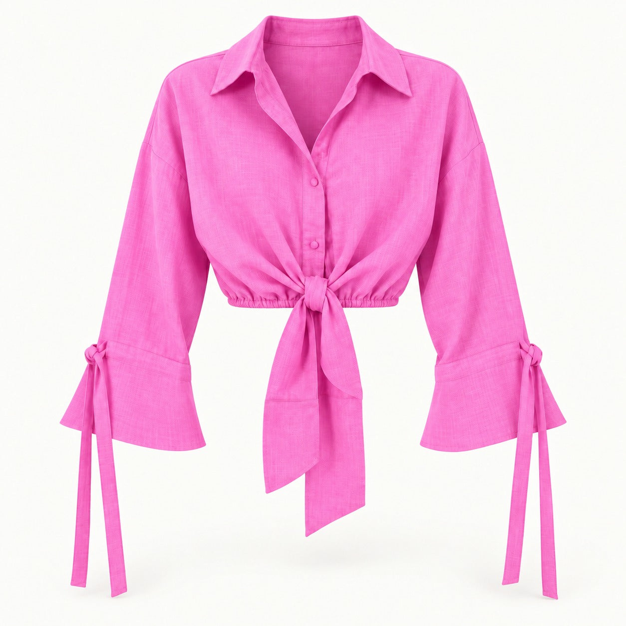 Lior Tie-Front Cropped Blouse