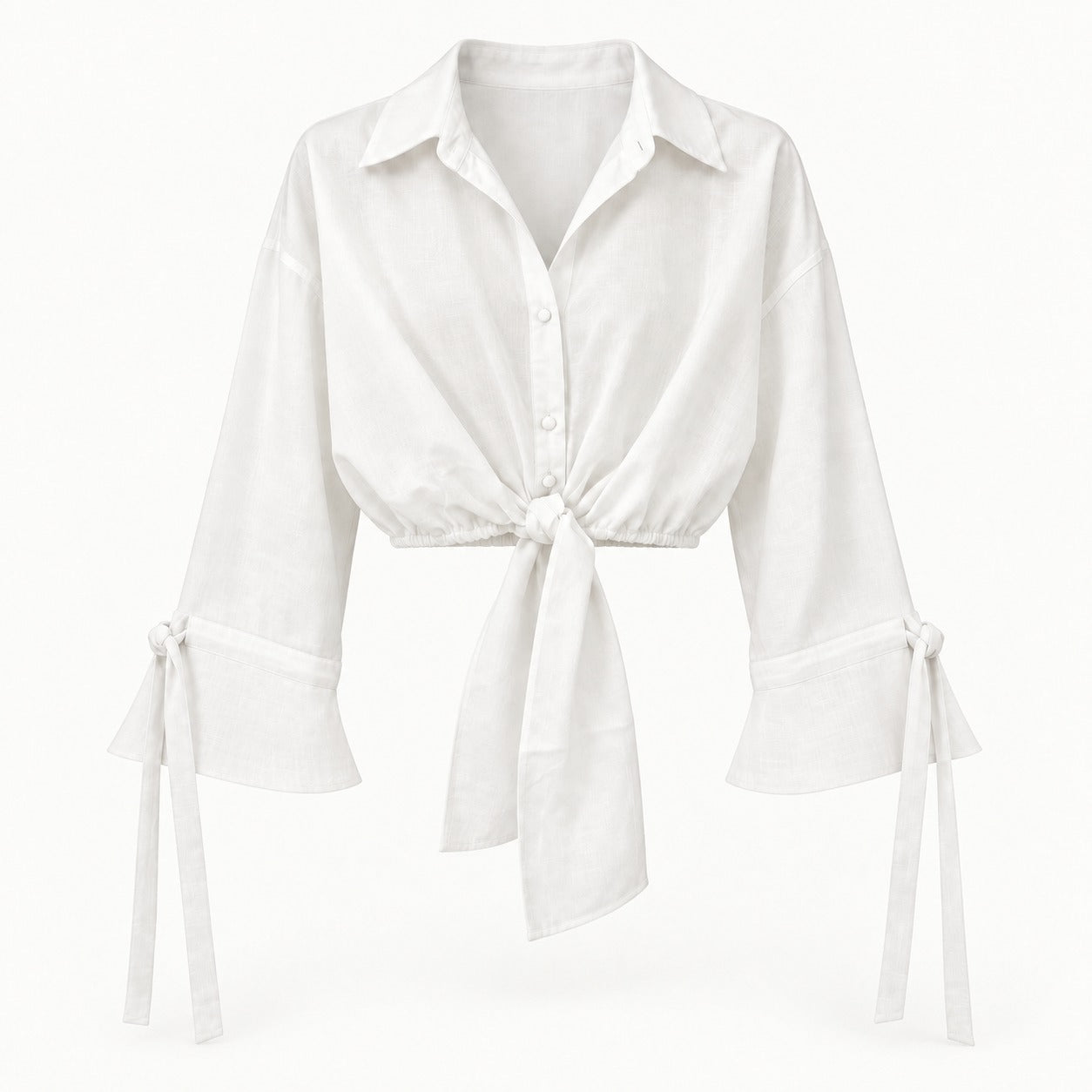 Lior Tie-Front Cropped Blouse