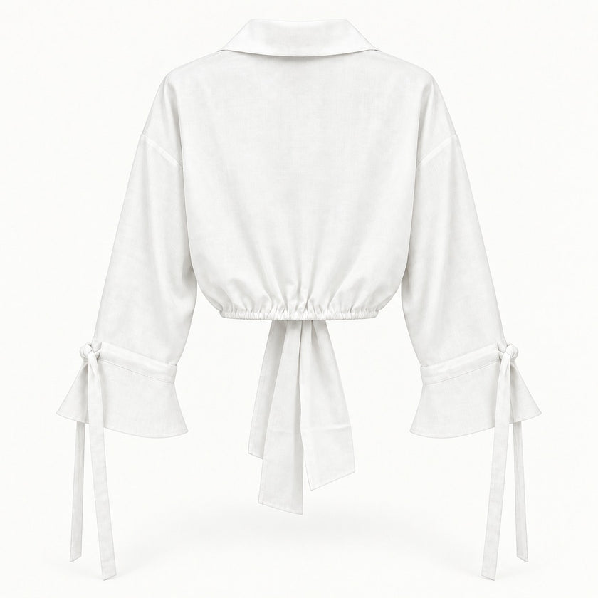 Lior Tie-Front Cropped Blouse