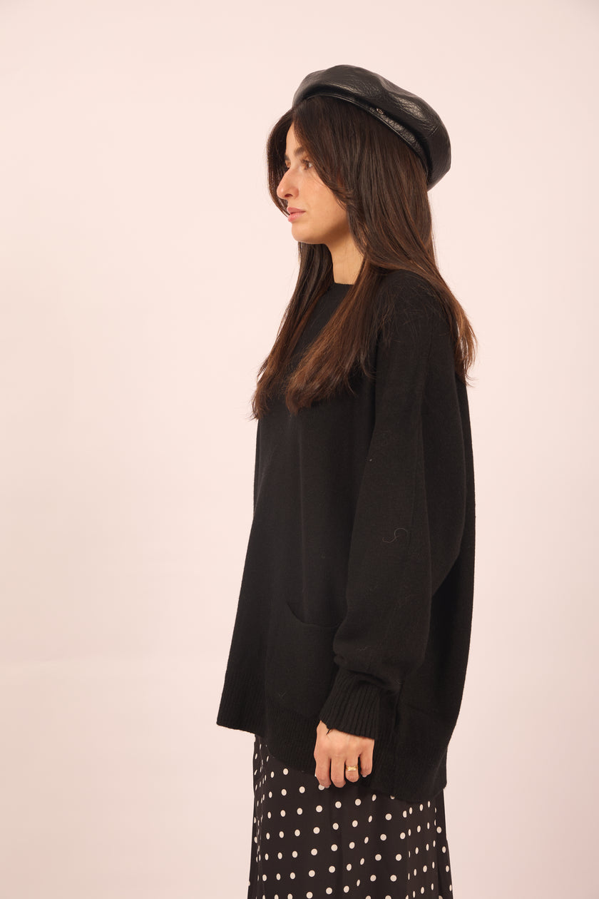 Eden Oversize Knit Top with Pocket Detail