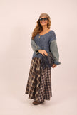 Sonia Long Flannel Plaid Skirt