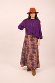 Parissa Purple Abstract Maxi Skirt