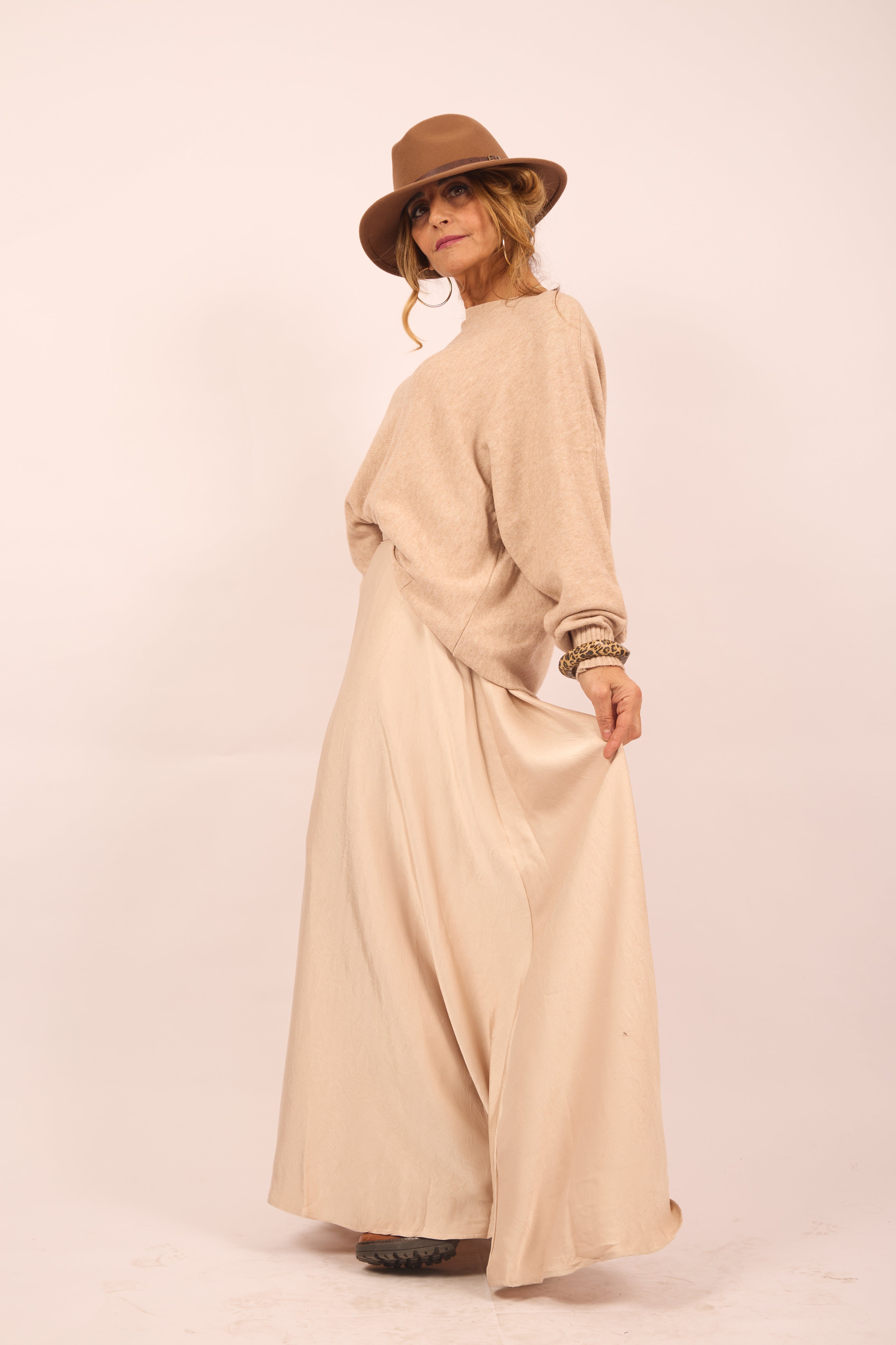 Ella Satin Modest Maxi Skirt