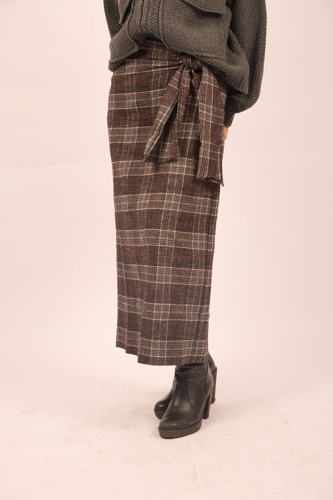 Inaya Checked Wrap Skirt