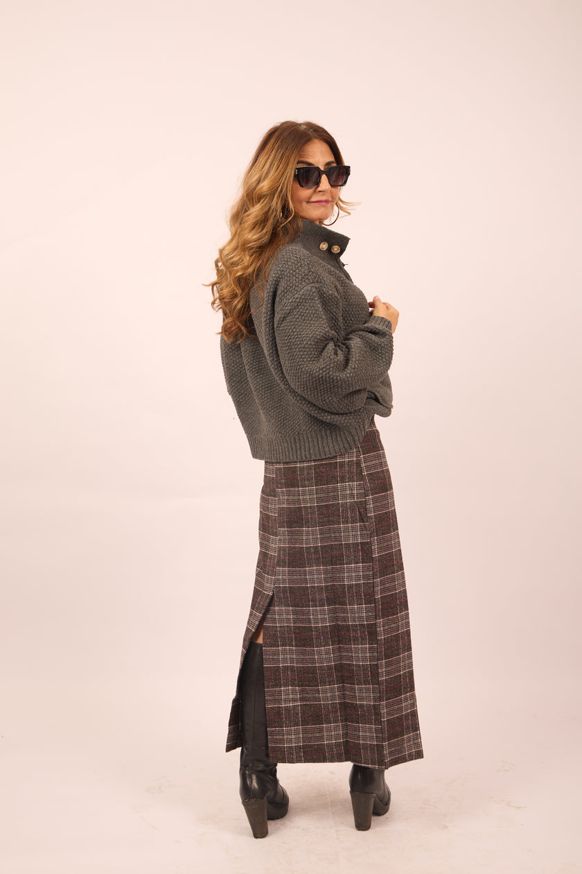 Inaya Checked Wrap Skirt
