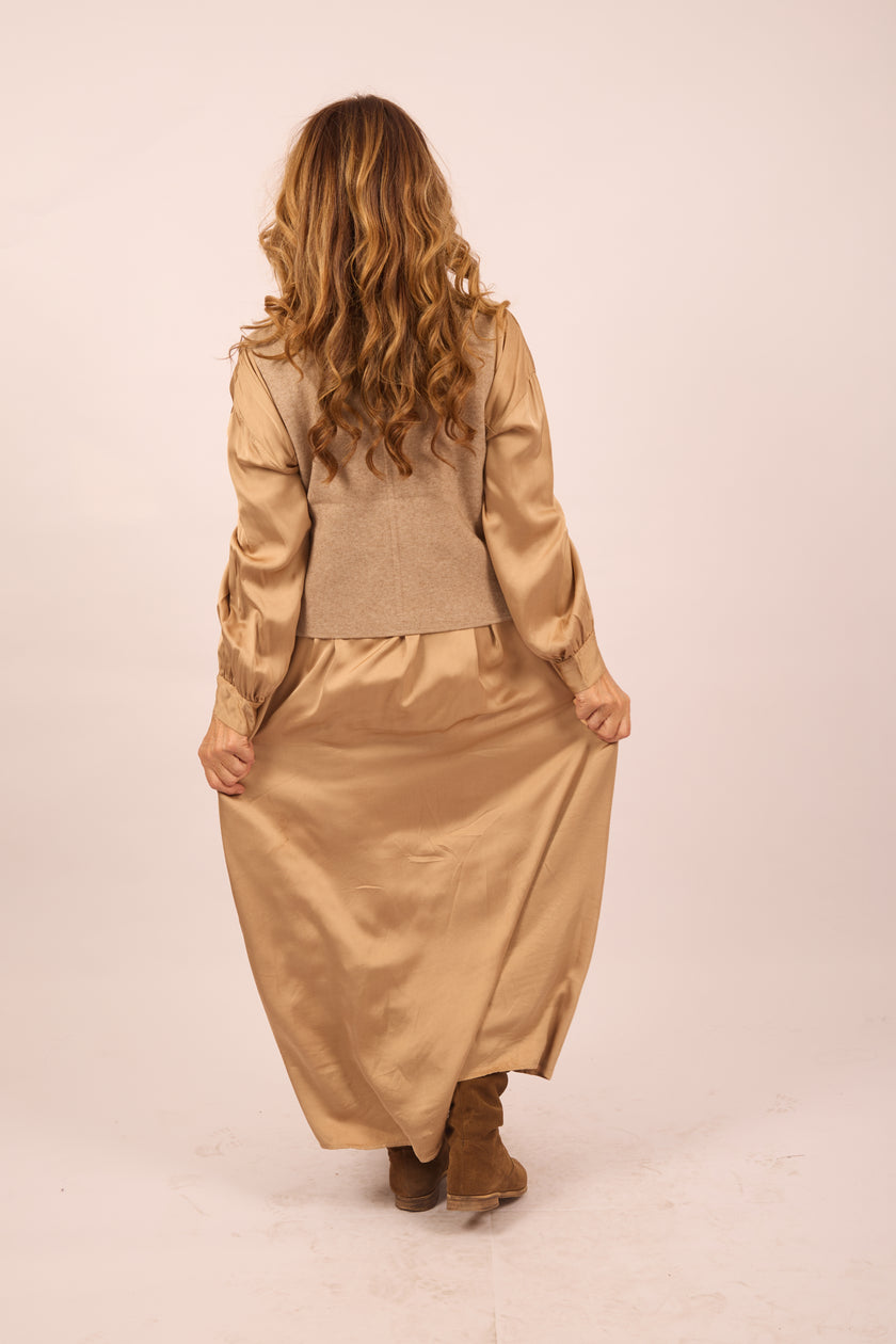 Liora Satin Shirt Dress