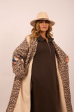 Abi Striped & Leopard Long Coat