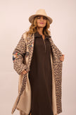 Abi Striped & Leopard Long Coat