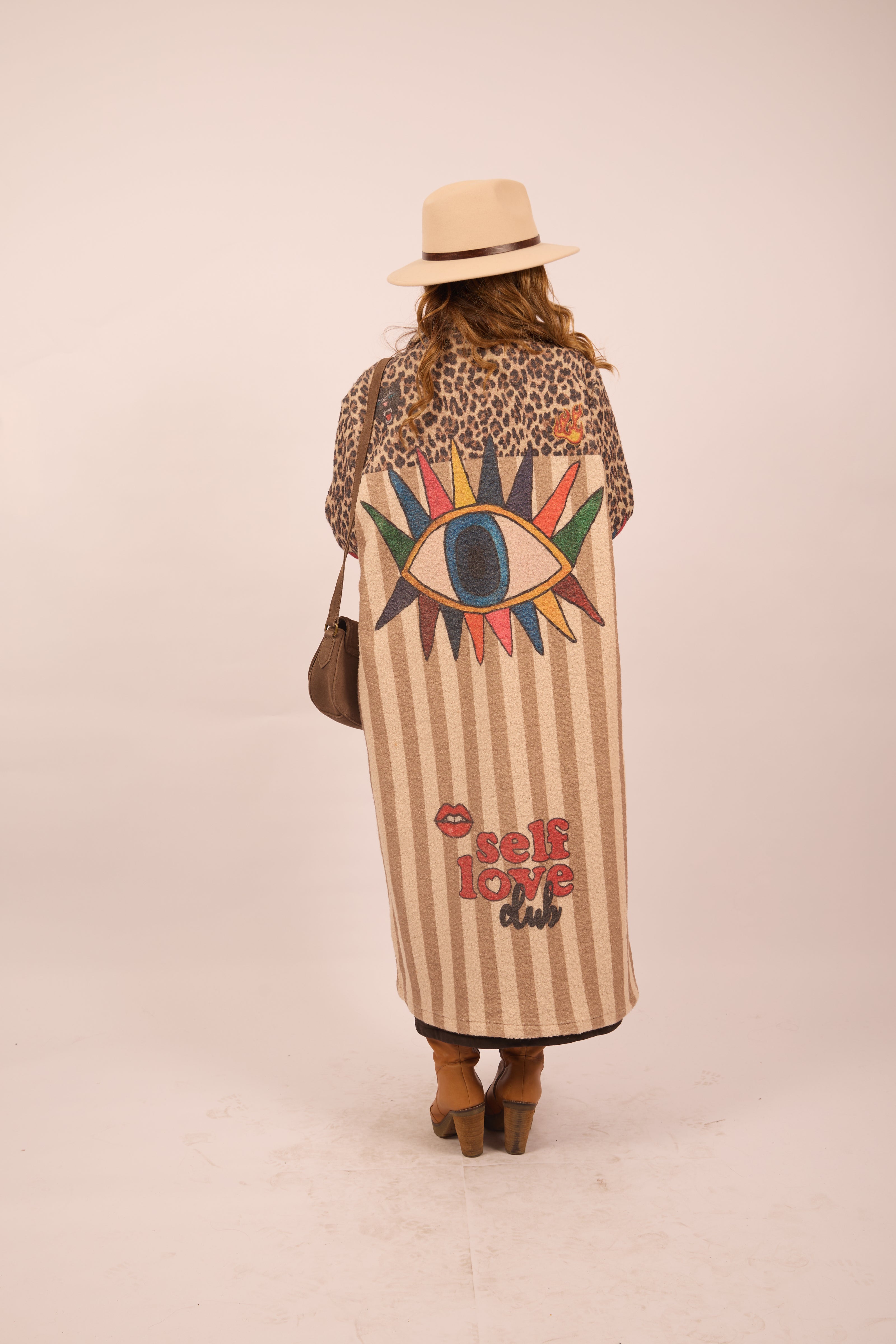 Abi Striped & Leopard Long Coat