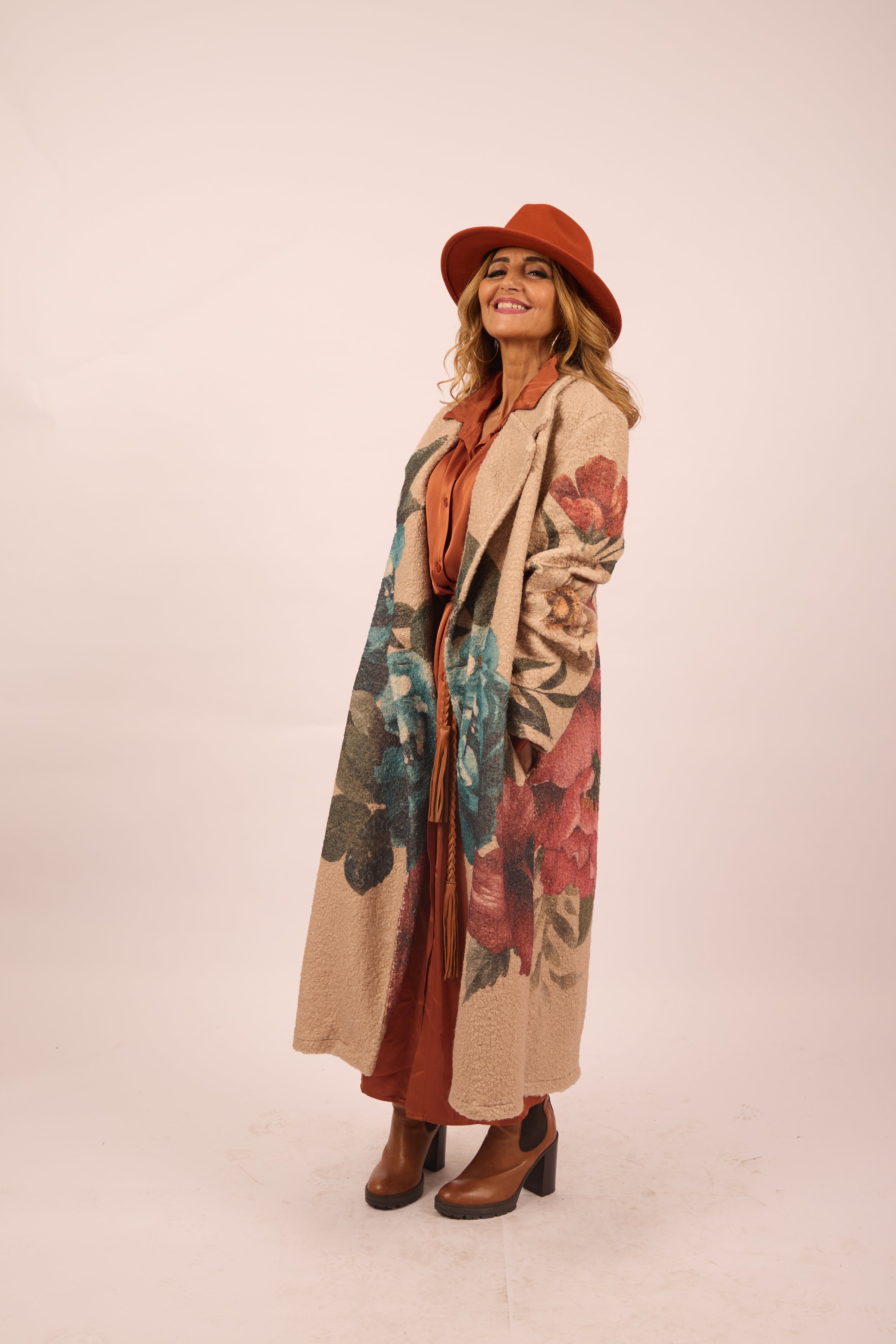 Amandine Floral Tapestry Long Coat