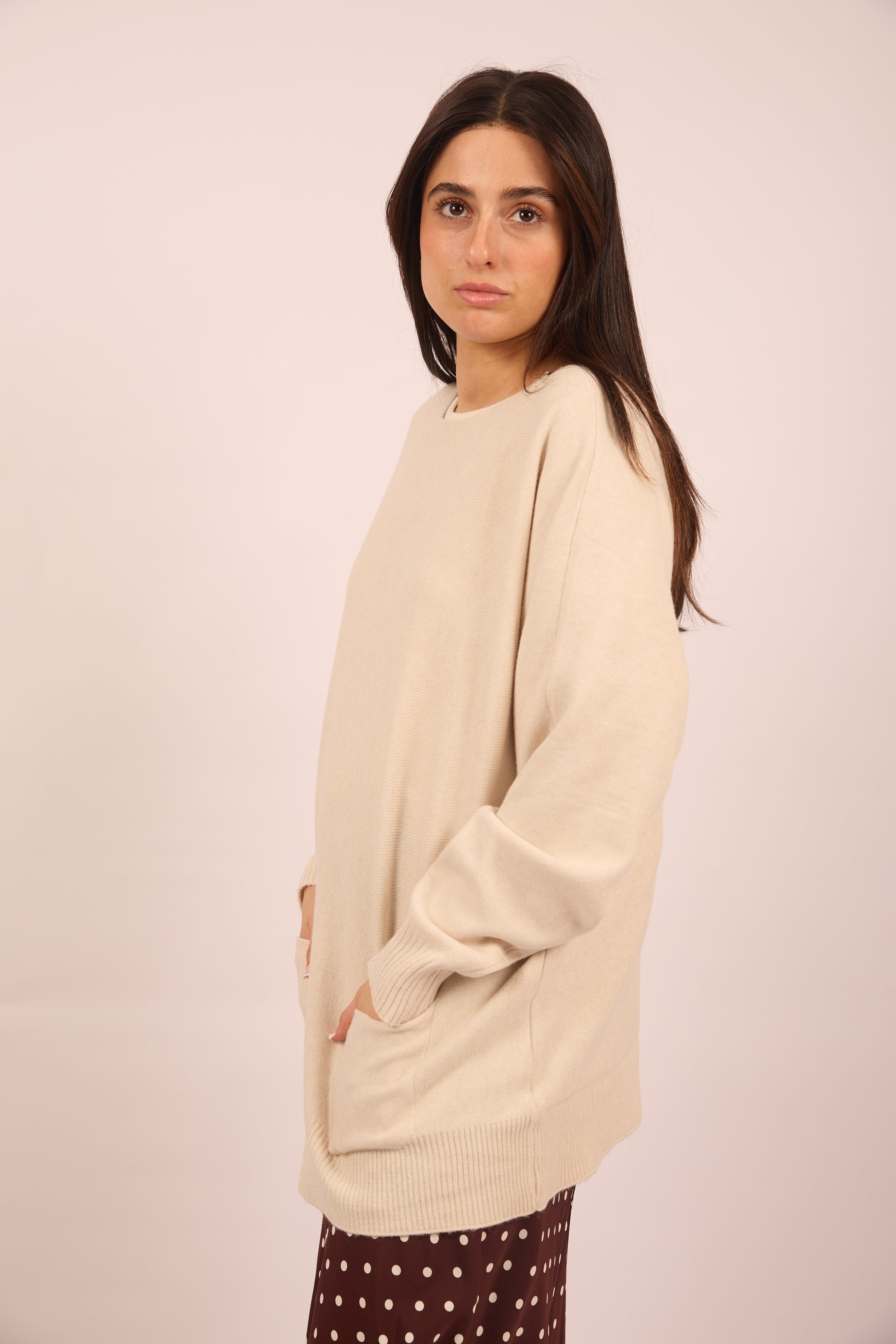 Eden Oversize Knit Top with Pocket Detail