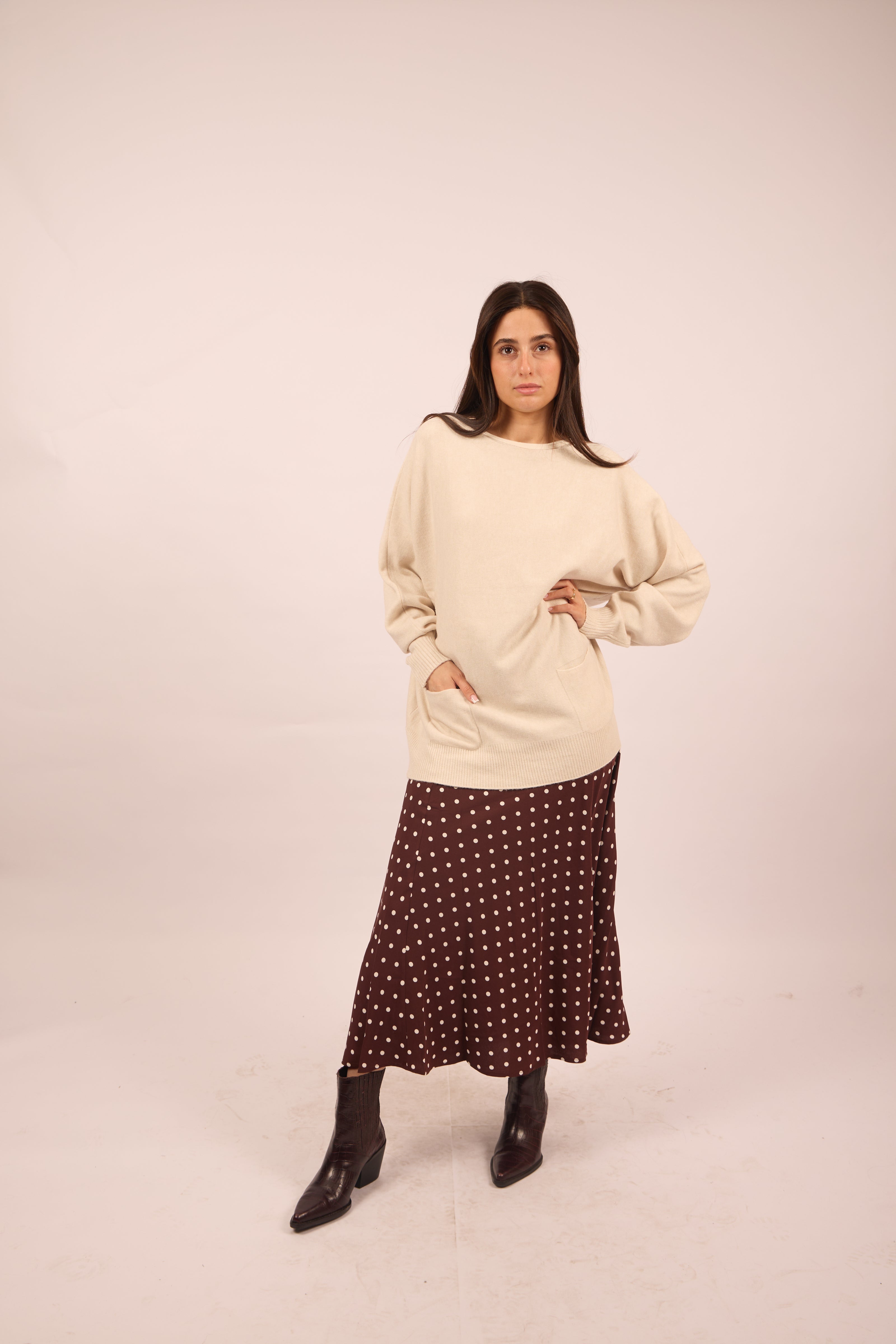 Eden Oversize Knit Top with Pocket Detail
