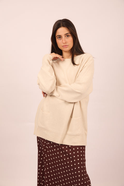 Eden Oversize Knit Top with Pocket Detail