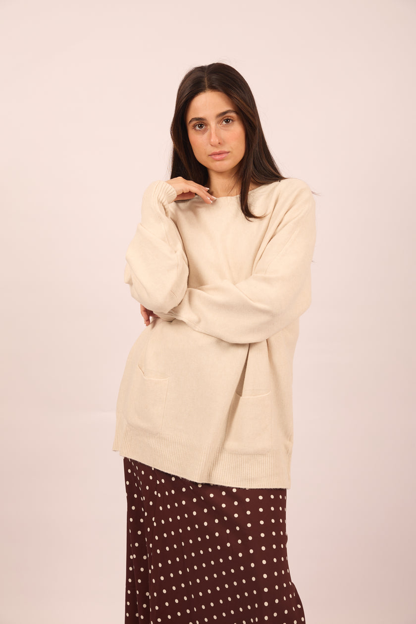 Eden Oversize Knit Top with Pocket Detail