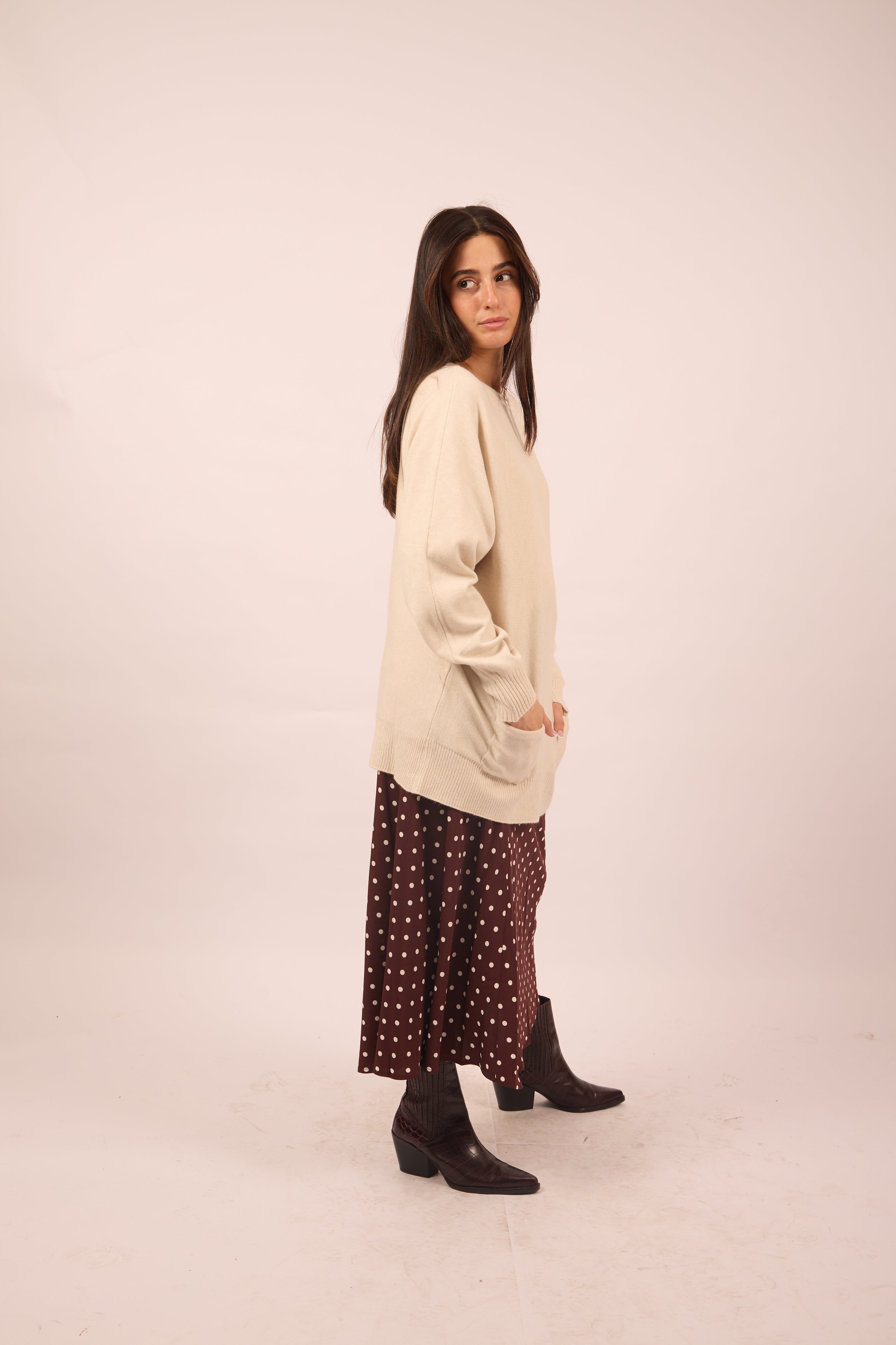 Eden Oversize Knit Top with Pocket Detail