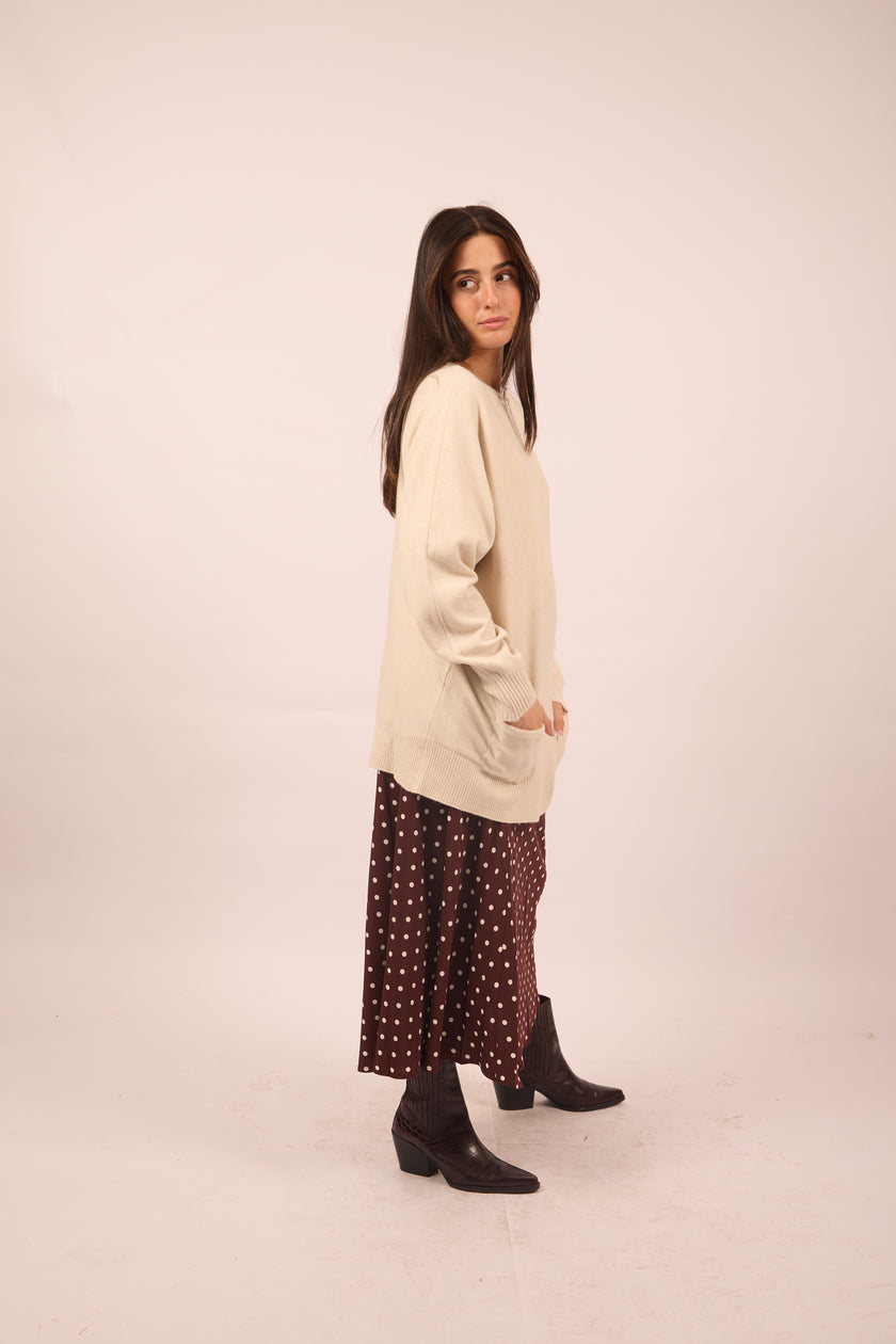 Eden Oversize Knit Top with Pocket Detail