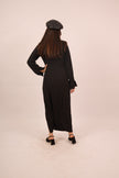 Jasmine Black Maxi Dress with Gold Buckle – Modern Elegance