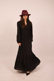 Noor Embroidered Maxi Dress – Black/Beige