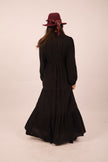 Noor Embroidered Maxi Dress – Black/Beige