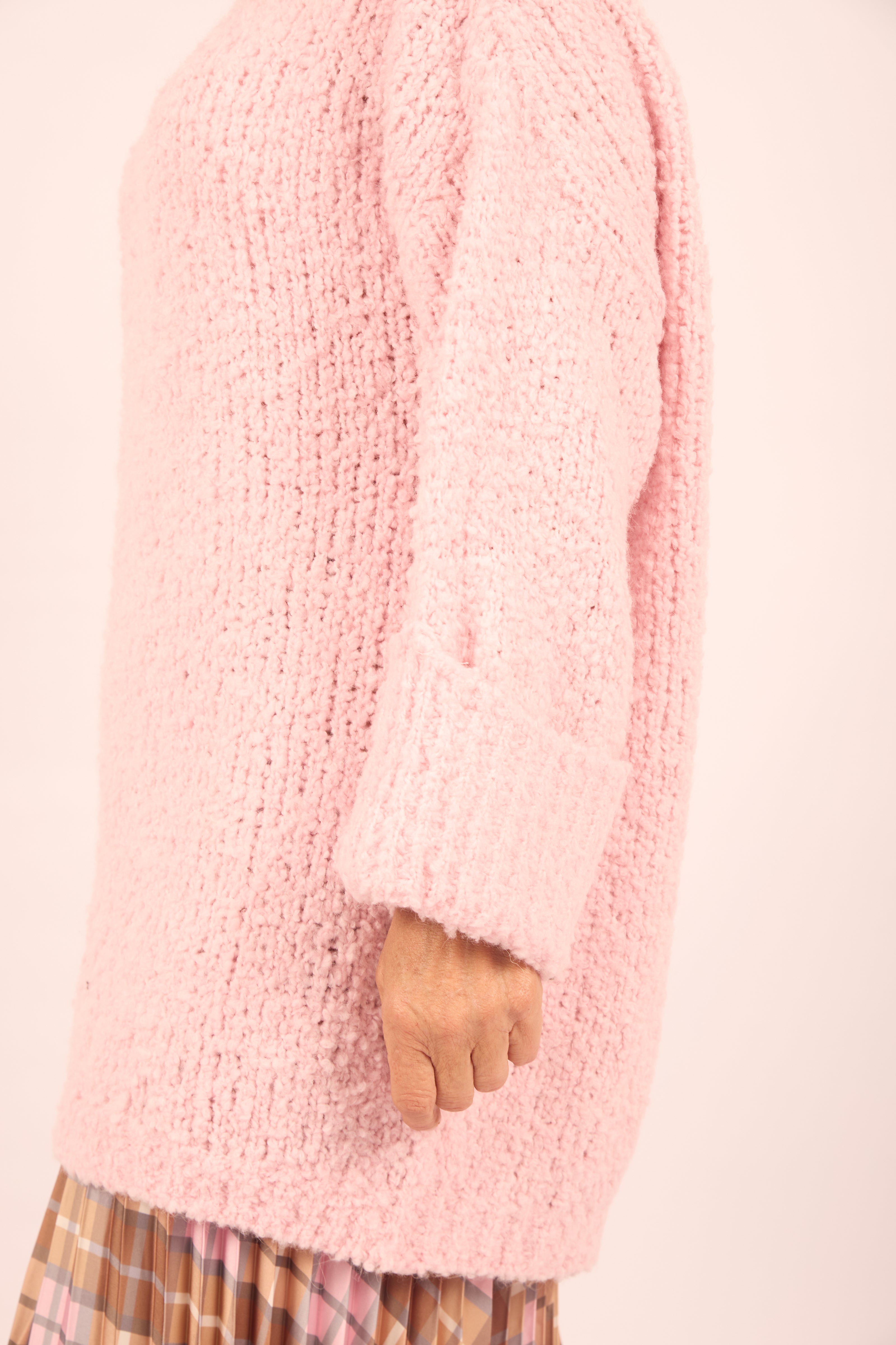 Sarit Soft Boucle Oversized Sweater – Pink
