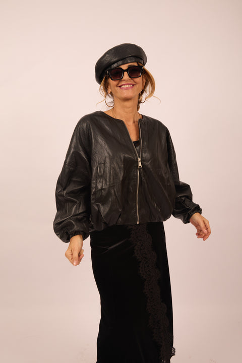 Sam Faux Leather Zip Jacket