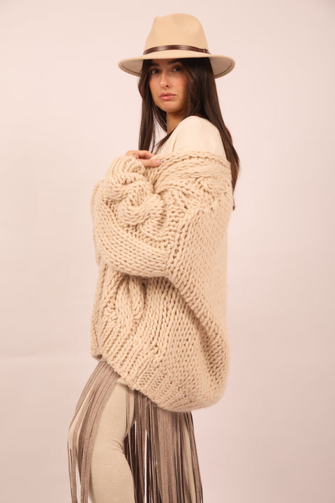 Kiara Chunky Hand-Knit Cardigan