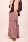 Tea Textured Check Maxi Skirt